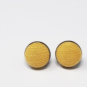 New Handmade | Upcycled Yellow Button Stud Earrings